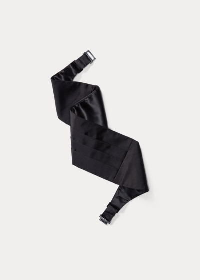 Fajas Ralph Lauren Hombre Negros - Silk Satin Cummerbund - EFRYL9017